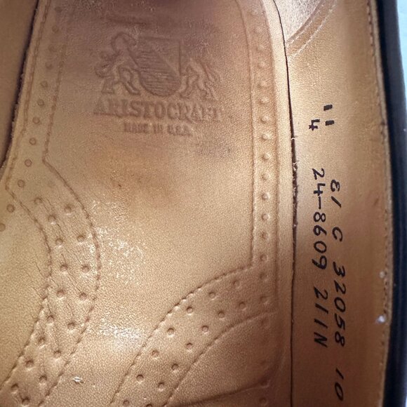 Vintage Johnston & Murphy Aristocraft Leather Loafer 11 Oxblood Tassel Wingtip - Picture 9 of 9